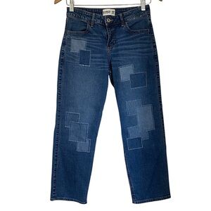 Abercrombie & Fitch Kids Girls Patchwork Jeans Blue Size 15/16 Short Stretch